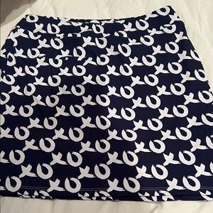 Melly M Navy and White XO Pattern Skort